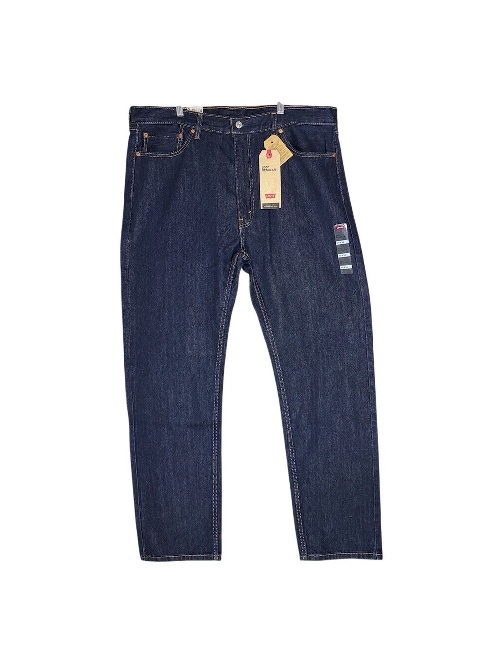 Levi's 505 Jeans Men's 40x34 Dark Wash Straight Leg Mid Rise Blue Denim
